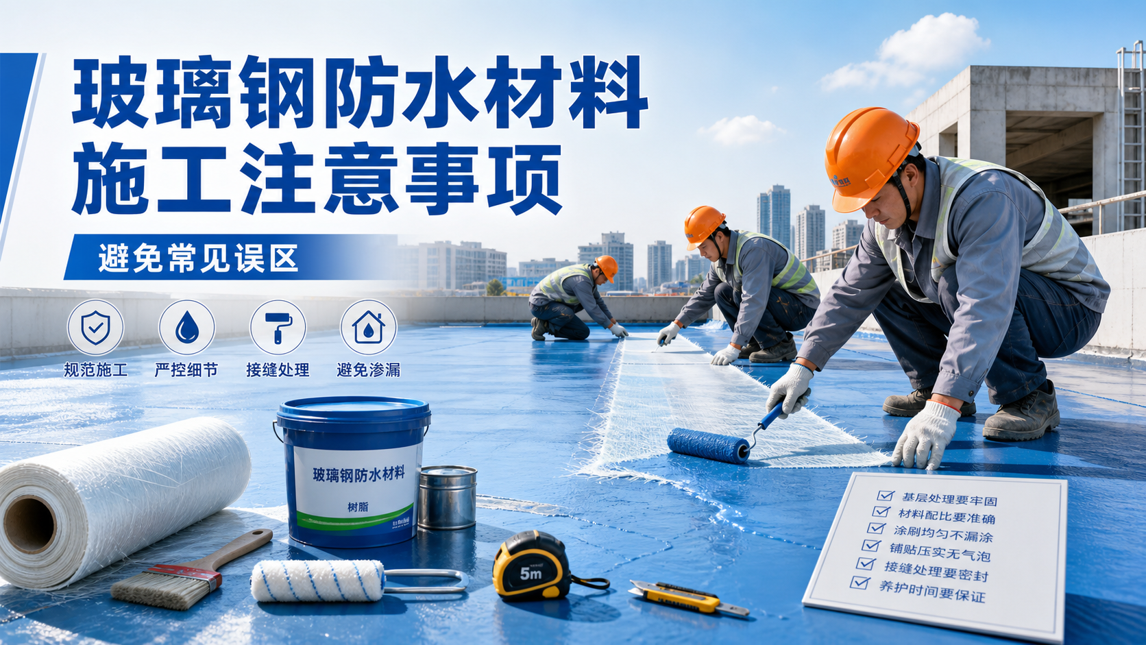 玻璃钢防水材料施工注意事项,避免常见误区 潮州 版